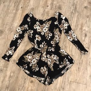 Open Back Honey Punch Floral Romper